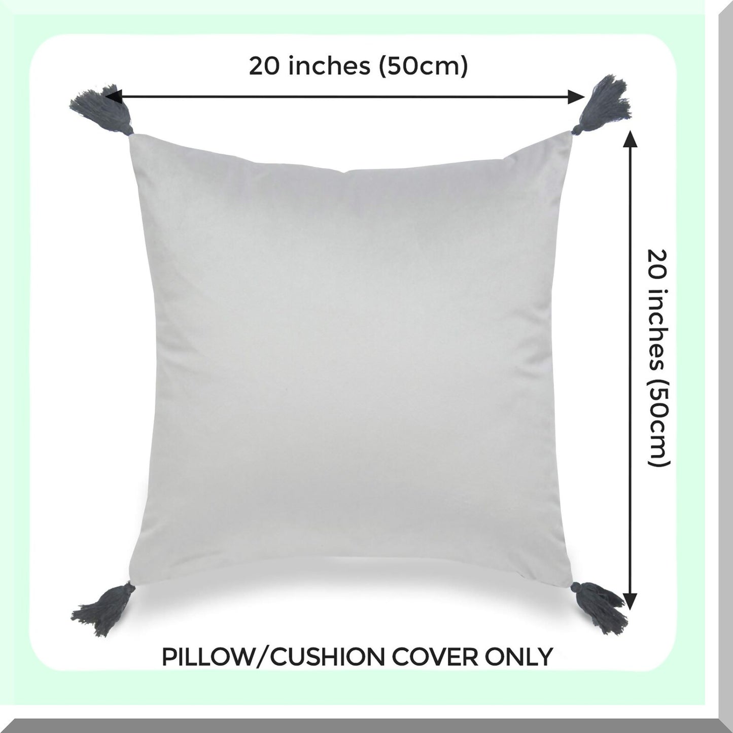 Gray Solid Tel Decorative Throw Pillow Cover - 20"x20" - Couch, Sofa, Bed - Neutral Home Decor Accent - Soft Cushion Case - Modern Living Room Accessory