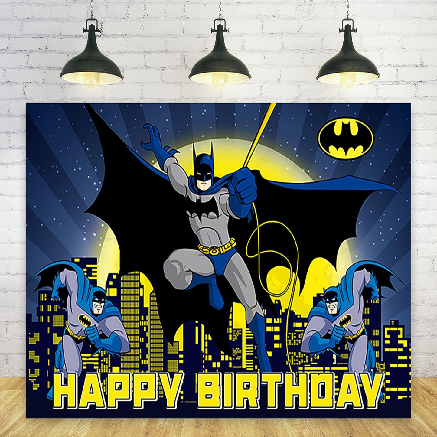 Superhero Blue Sky Backdrop - Ideal for Birthday & Baby Shower Parties! Create a stunning cake table with this 5x3ft banner, perfect for superhero themes.