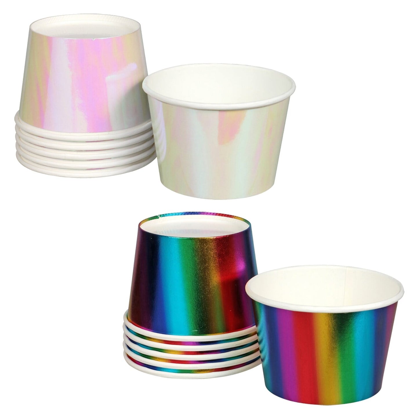 Iridescent & Metallic Rainbow Party Snack Cups, 6-ct. Packs (Pack of 24)