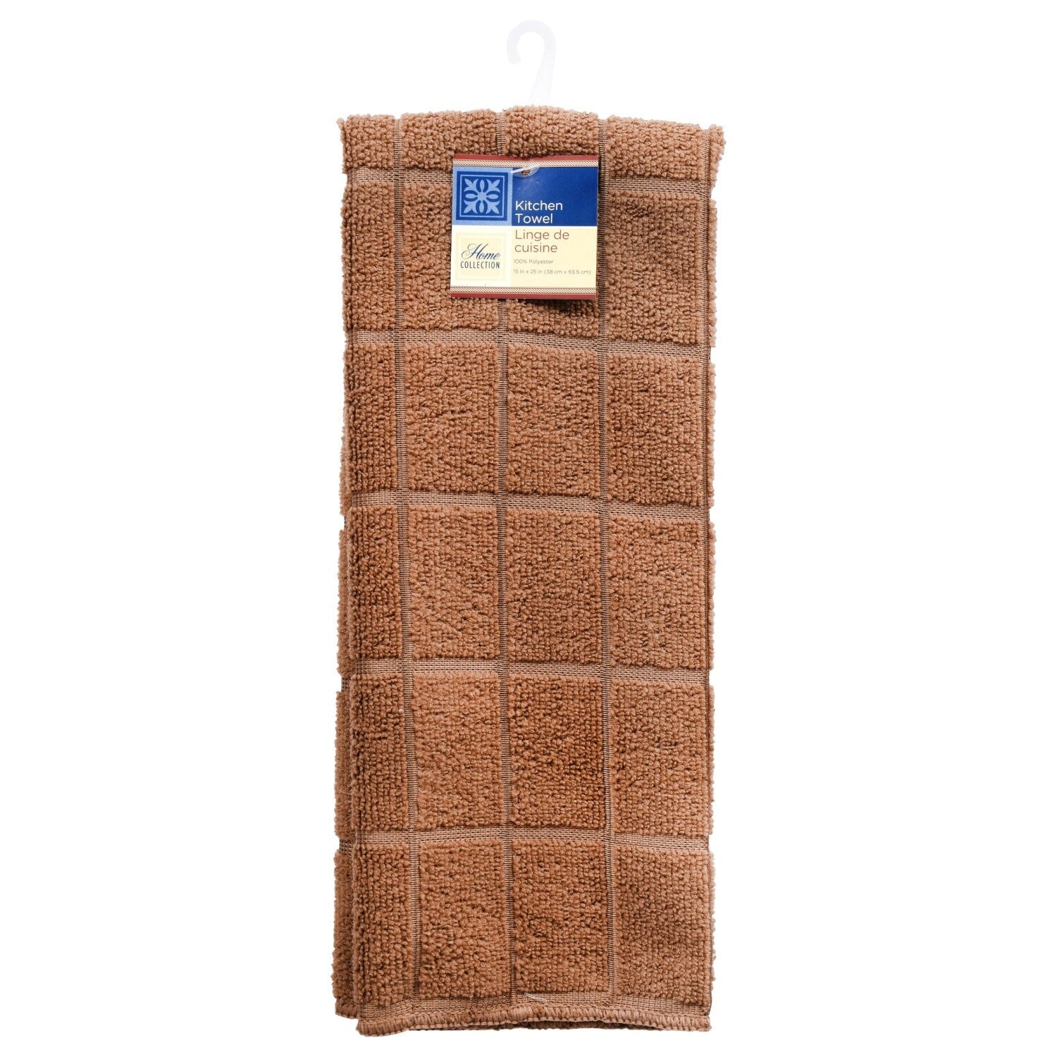 Taupe Windowpane Pattern Kitchen Towels, 15x25 in. (Pack of 24)