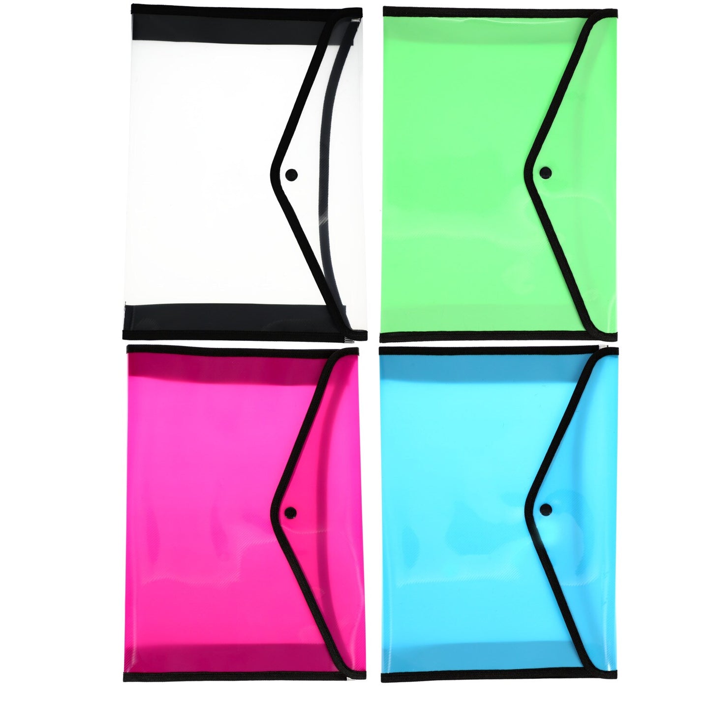 Jot Plastic & Nylon File Folders with Snap Closures, 13x9.5-in. (Pack of 36)