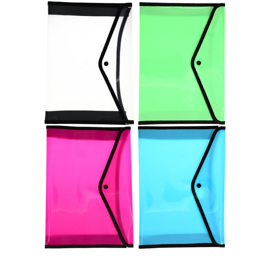 Jot Plastic & Nylon File Folders with Snap Closures, 13x9.5-in. (Pack of 36)