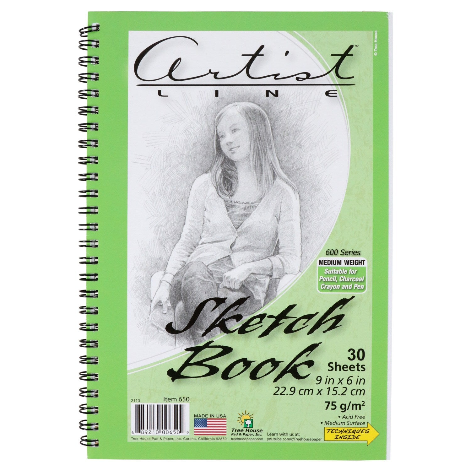 Artist Line Spiral Bound Sketch Books, 30 Pages (Pack of 4)