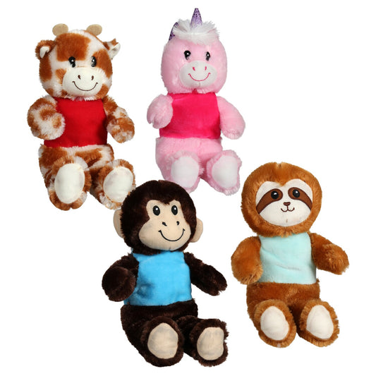 Fuzzy Friends Plush Animals for Kids, 11-in. (Pack of 4)