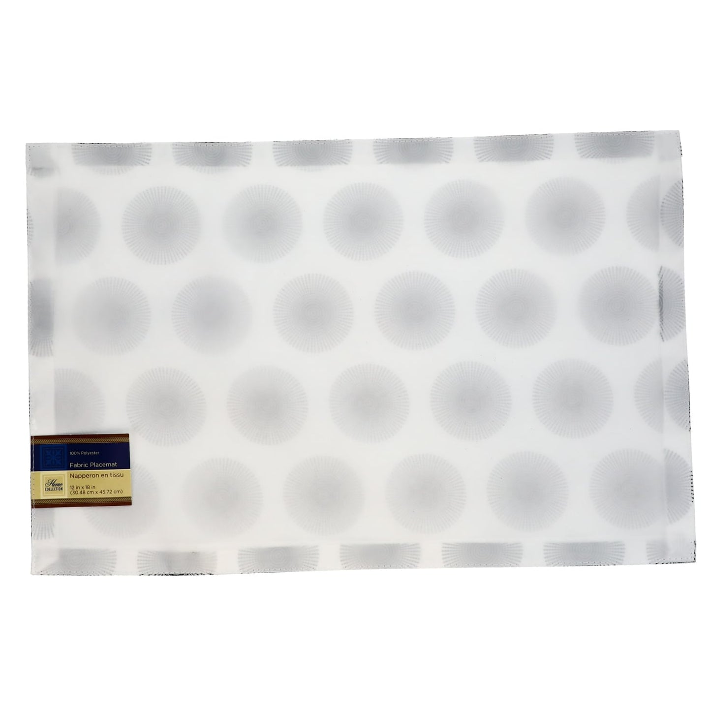 Black and White Dashed-Pattern Fabric Placemats (Pack of 4)