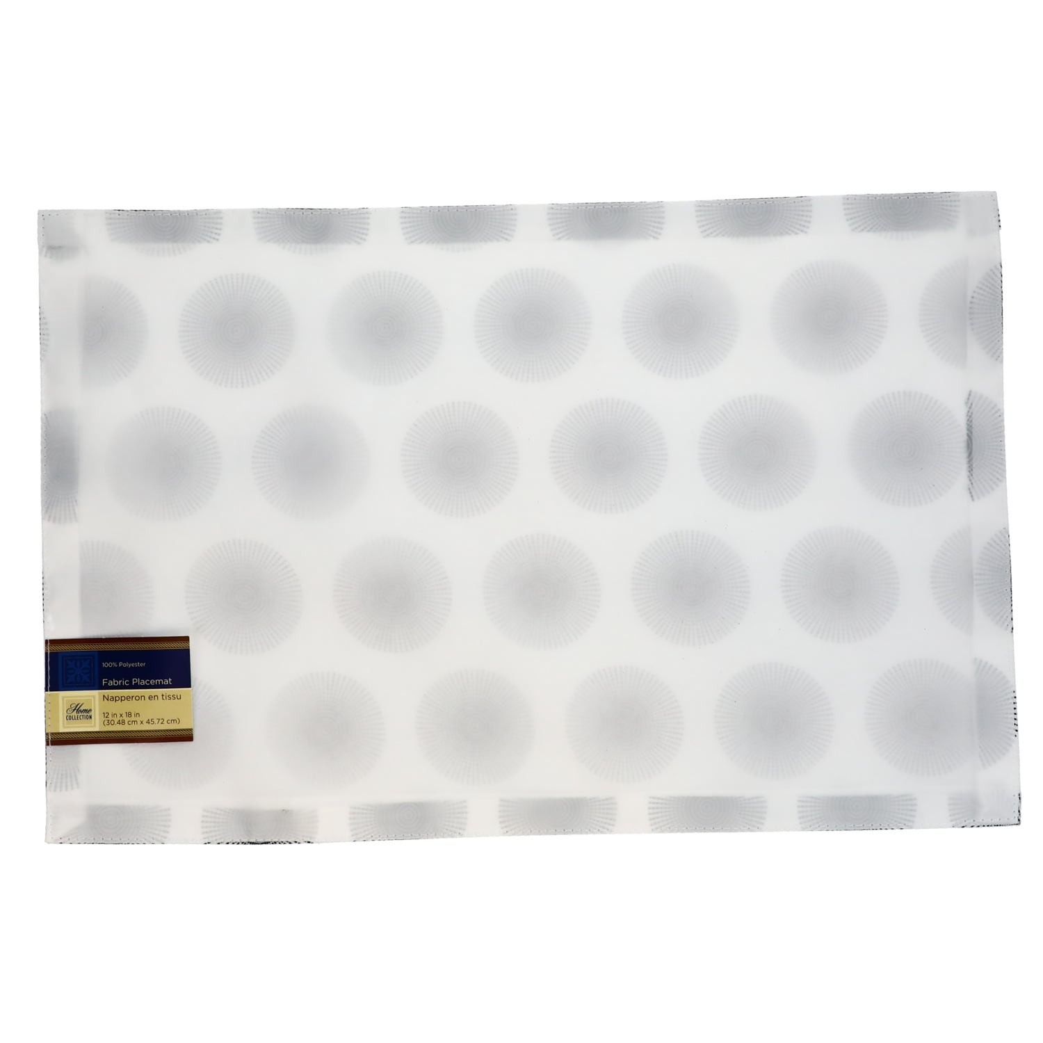 Black and White Dashed-Pattern Fabric Placemats (Pack of 4)