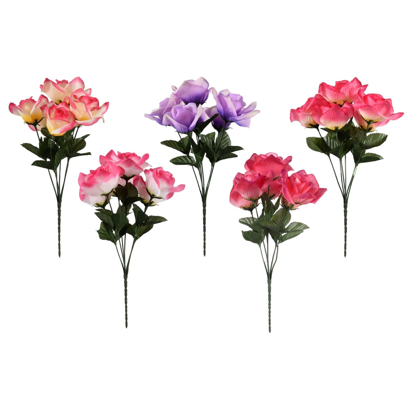 6-Stem Artificial Tea Roses, 13.5x8 in. (Pack of 48)