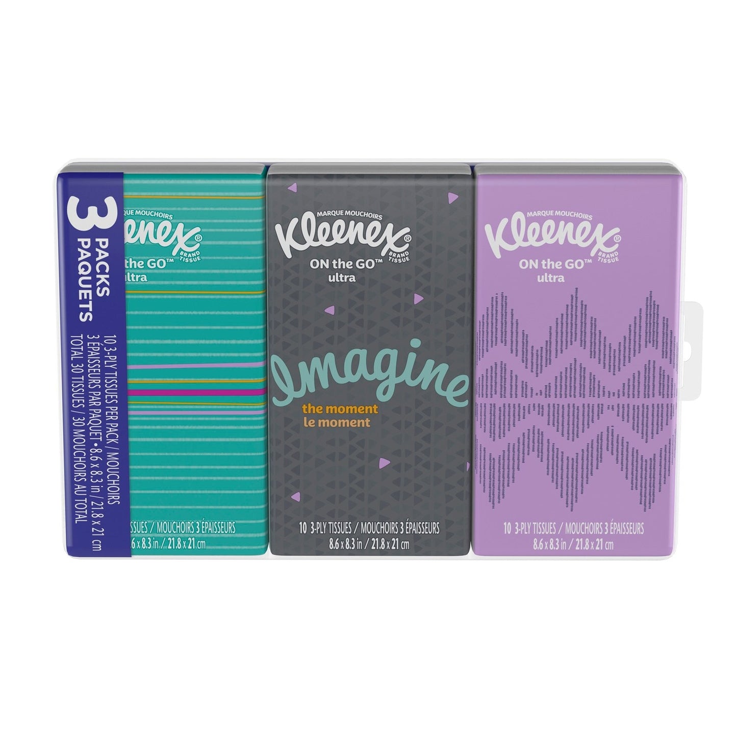 Kleenex Go Packs of 3-Ply Pocket Tissues, 3-ct. Packs (Pack of 36)
