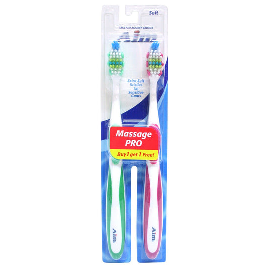Aim Soft-Bristle Toothbrushes, 2-ct. Packs (Pack of 24)