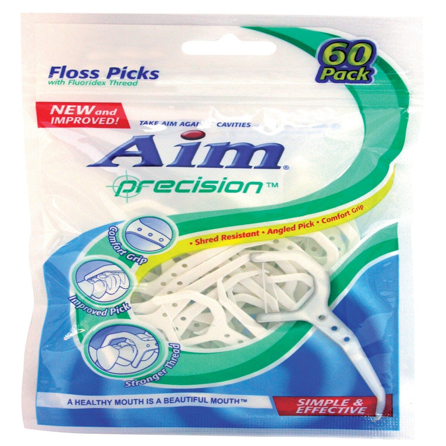 Aim Precision Plastic Floss Picks, 60-ct. Packs (Pack of 24)