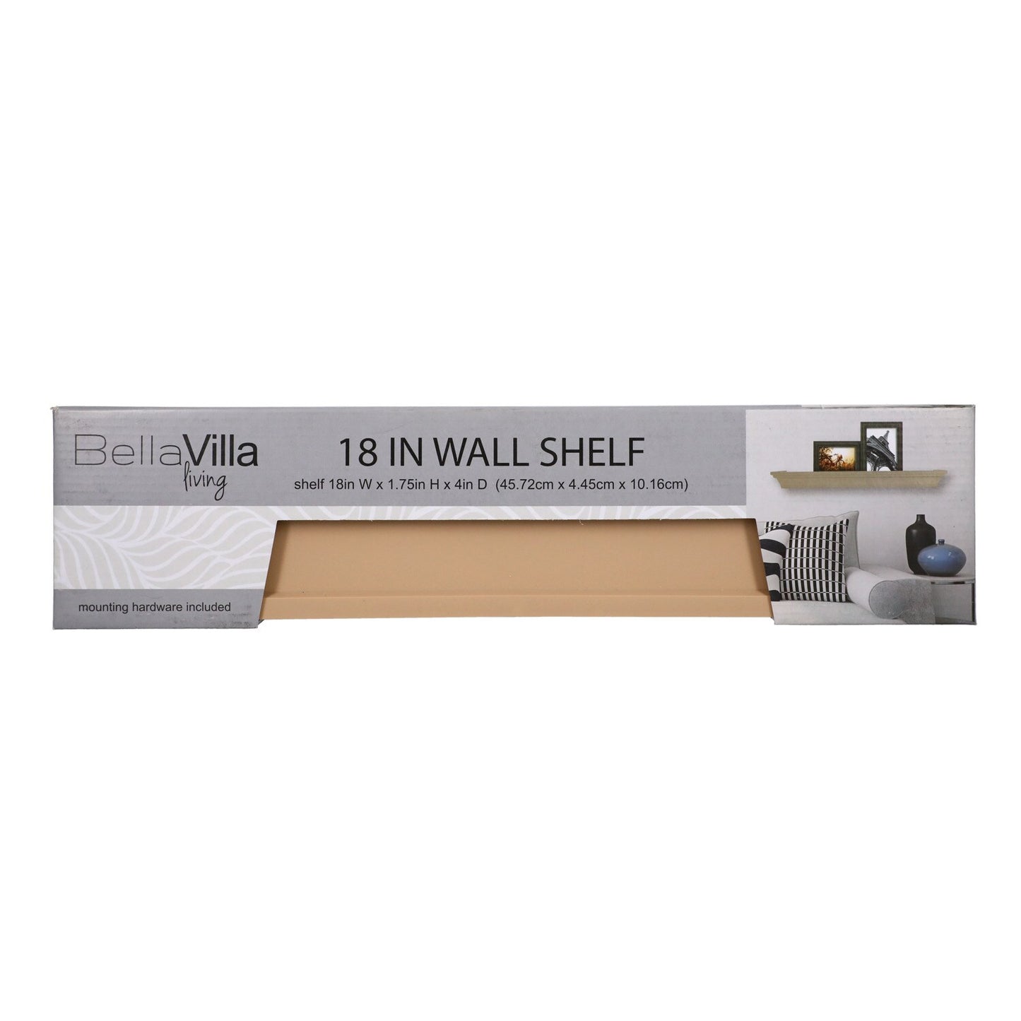 Decorative Wall Shelves, 17.8x4x1.8-in. (Pack of 12)