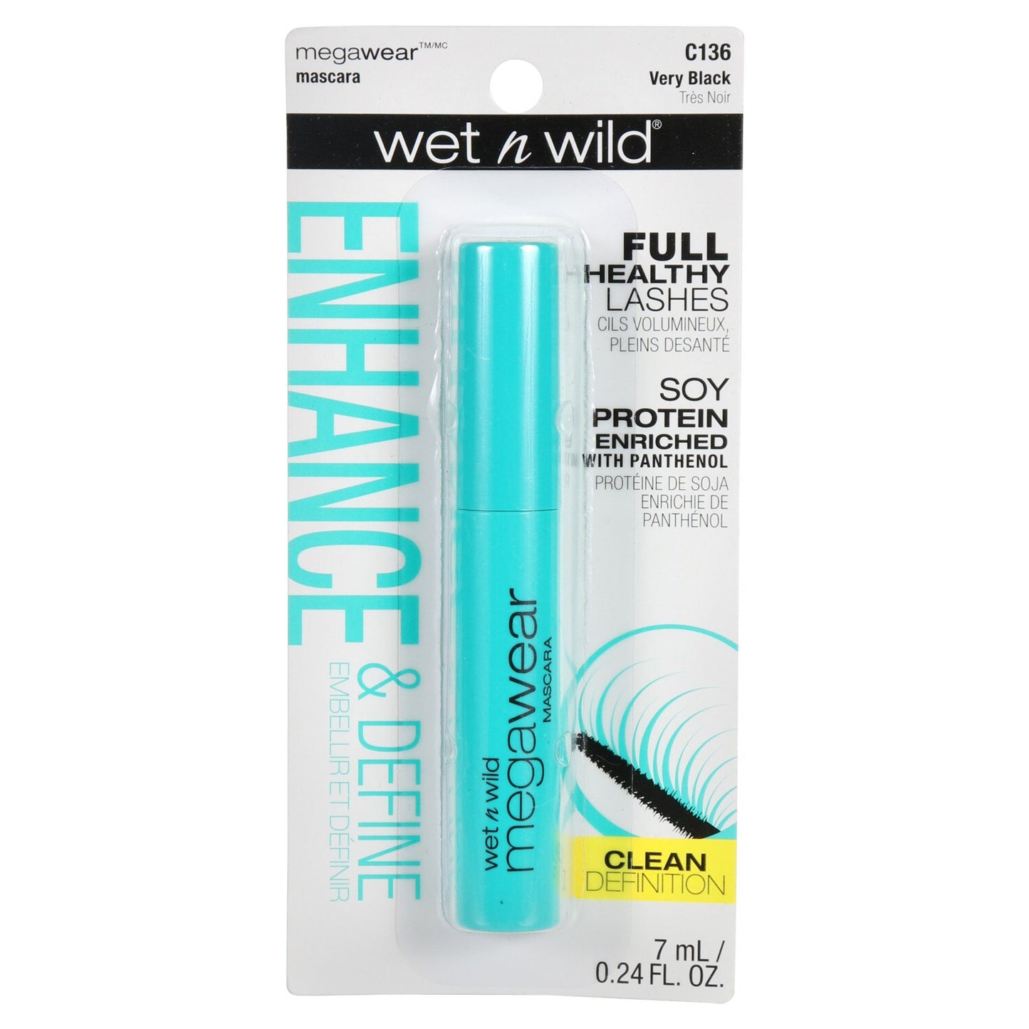 Wet n' Wild Megawear Very Black Mascara, .24 oz. (Pack of 24)