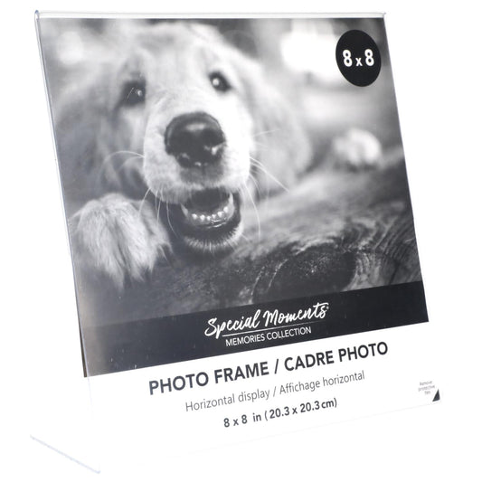 Freestanding Borderless Vertical Plastic Photo Frames, 8x8 in (Pack of 24)