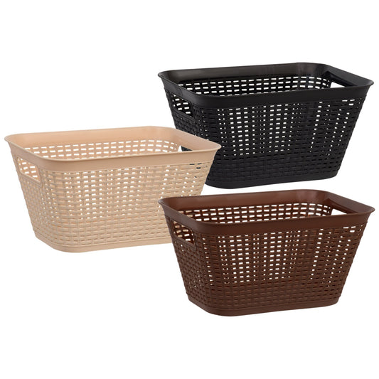Essentials Tall Rectangular Slotted Plastic Baskets, 11x7.5x6 in. (Pack of 36)