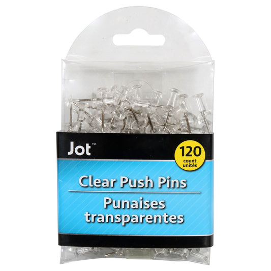 Jot Clear Push Pins, 120-ct. (Pack of 36)