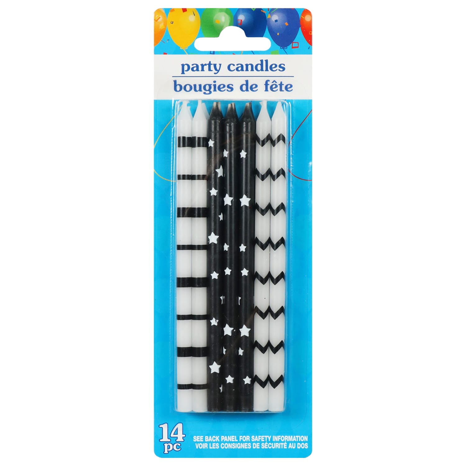 Long Black & White Birthday Candles, 14-ct. Packs (Pack of 48)