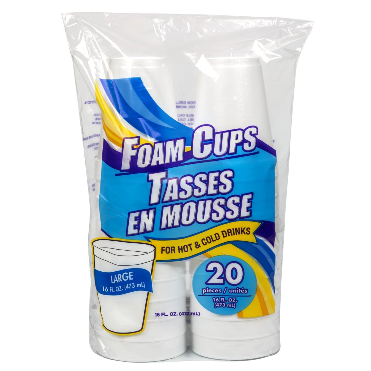 Insulated Foam Beverage Cups, 16-oz. (Pack of 24)