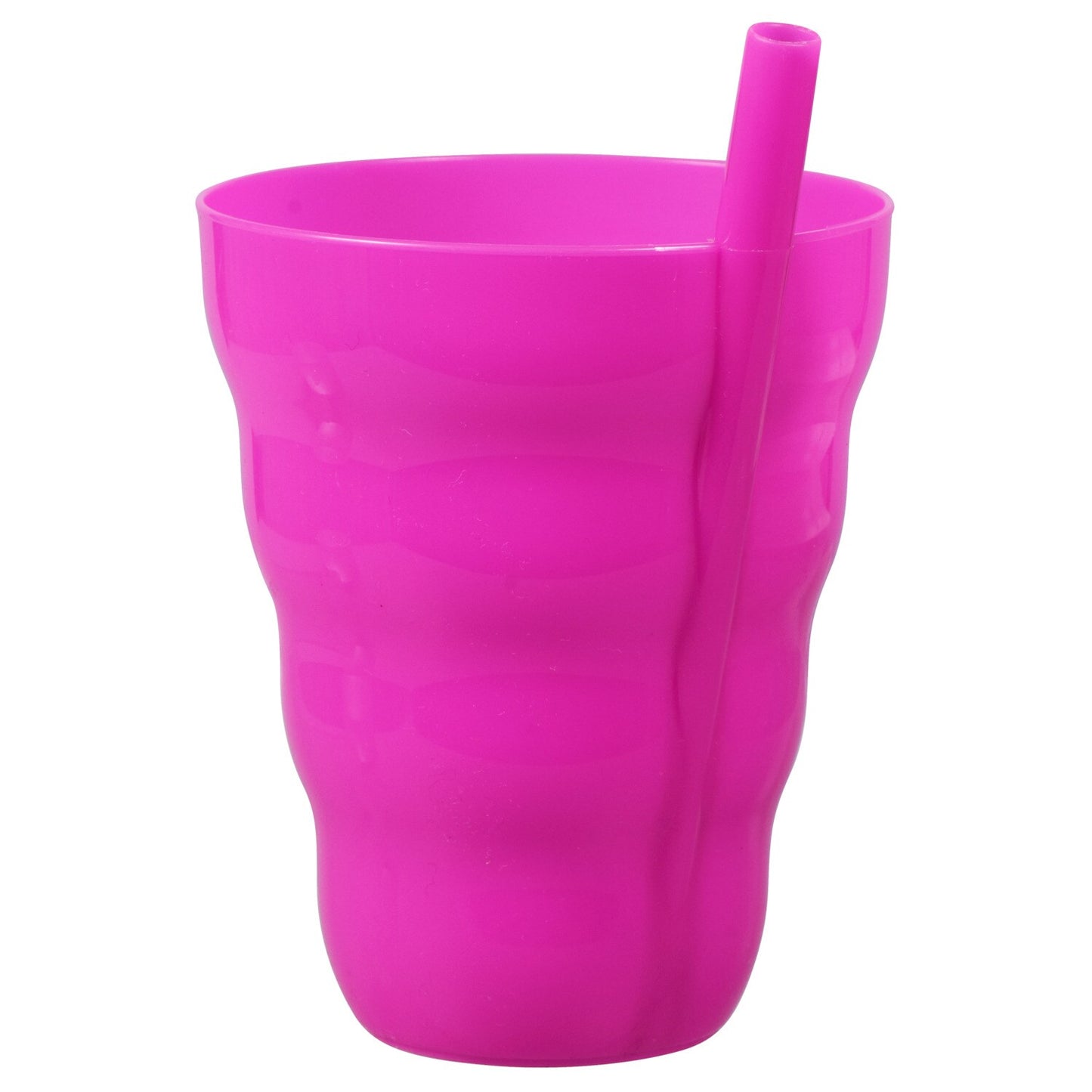 Colorful Plastic Tumblers with Built-In Straws, 5x3.625 in. (Pack of 24)