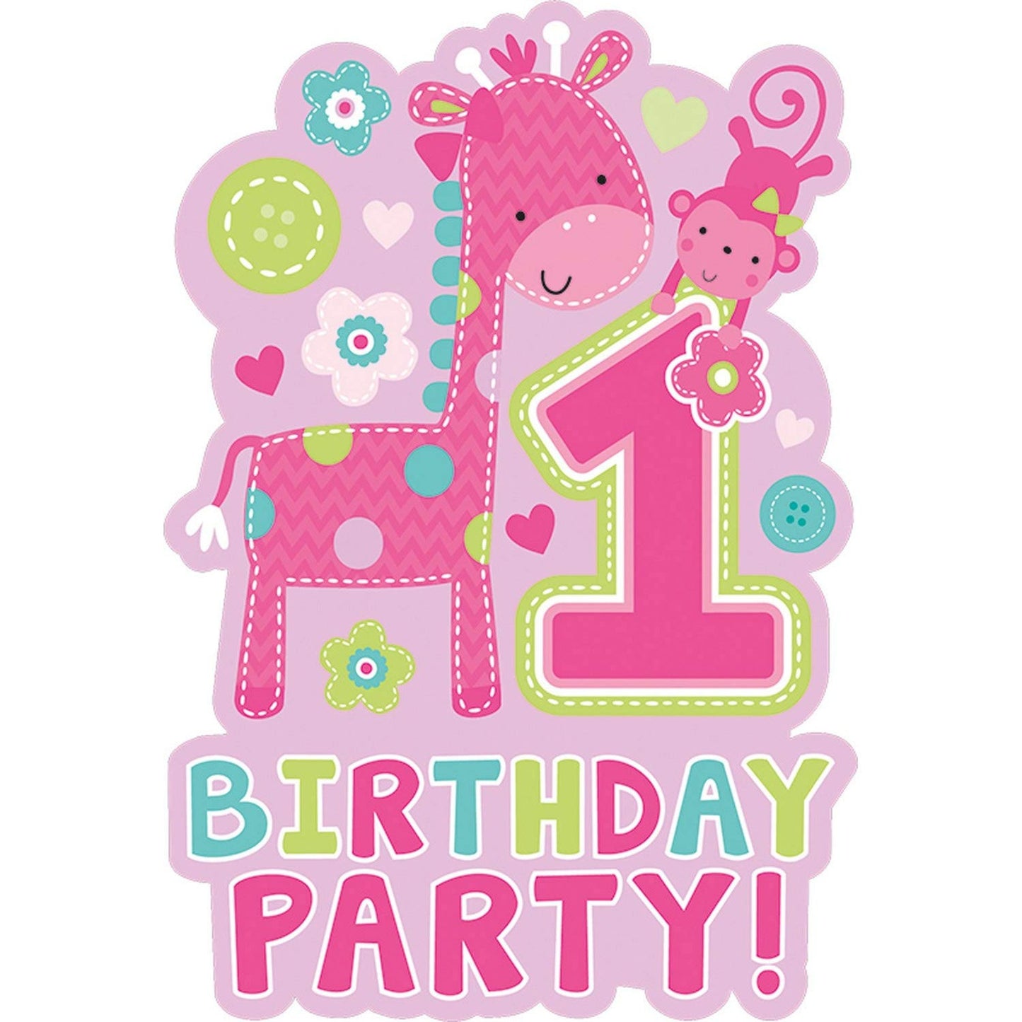 Wild Girl 1st Birthday Invitations, 8 Pack