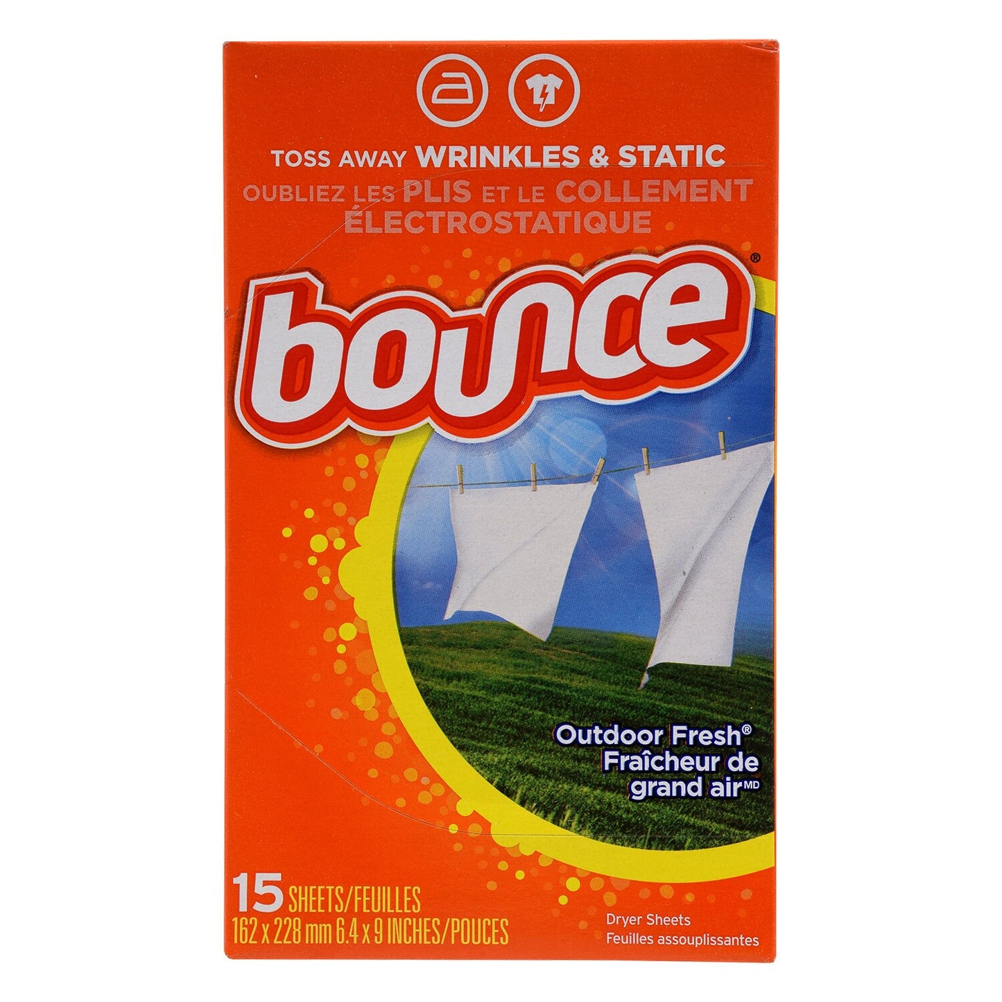 Bounce Outdoor Fresh Dryer Sheets (Pack of 15)
