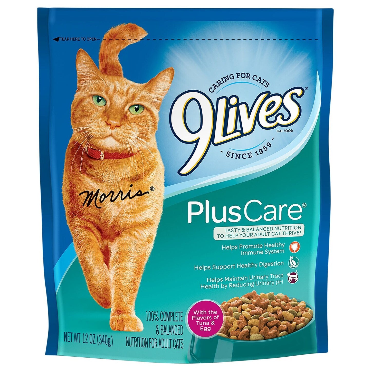 9 Lives Plus Care Cat Food, 12-oz. Bags (Pack of 6)