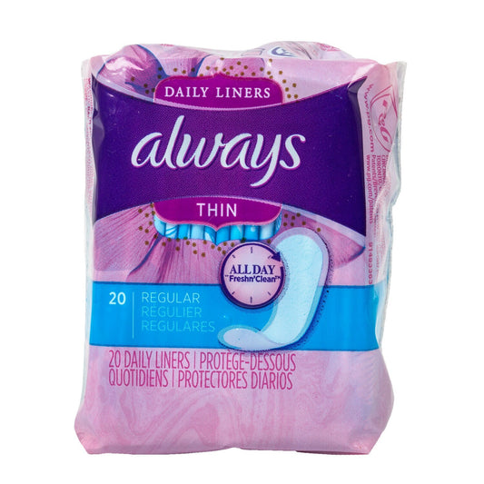 Always Dailies Thin Liners, 20-ct. Packs (Pack of 24)