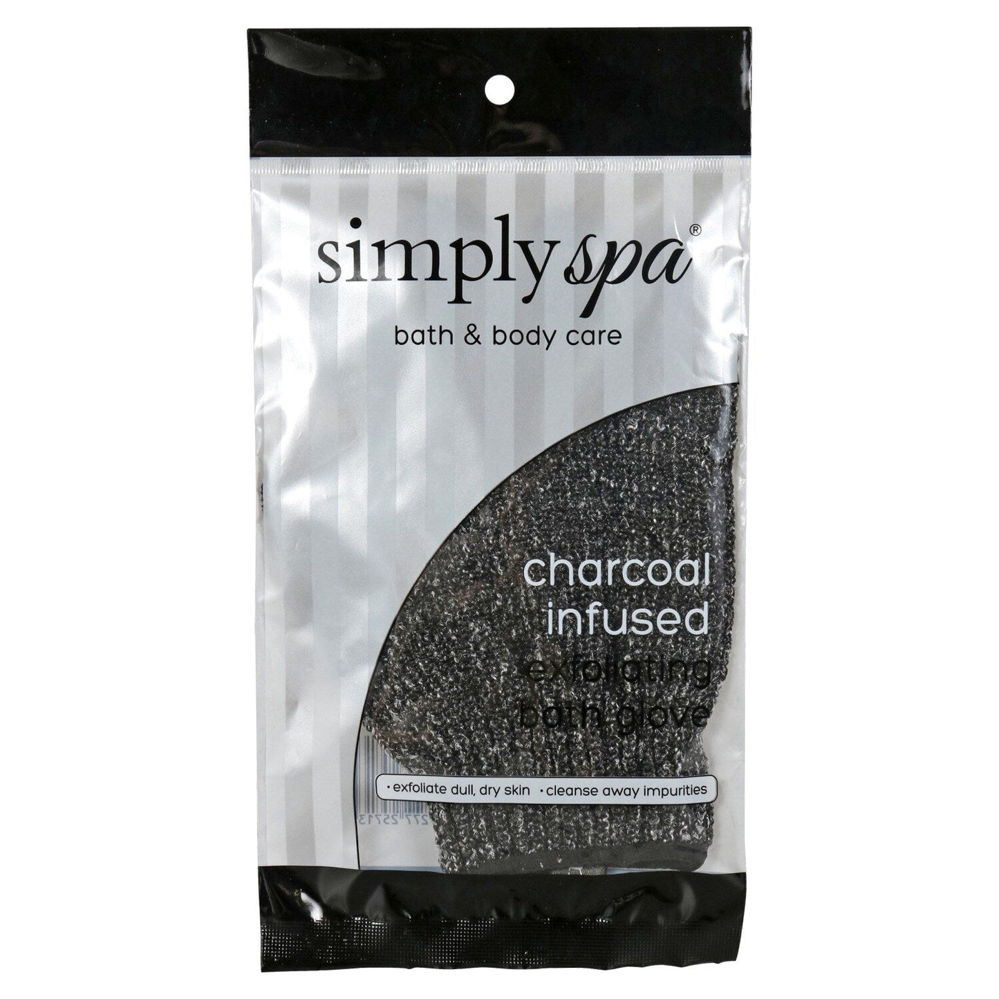 Simply Spa Charcoal Infused Exfoliating Bath Gloves (Pack of 36)