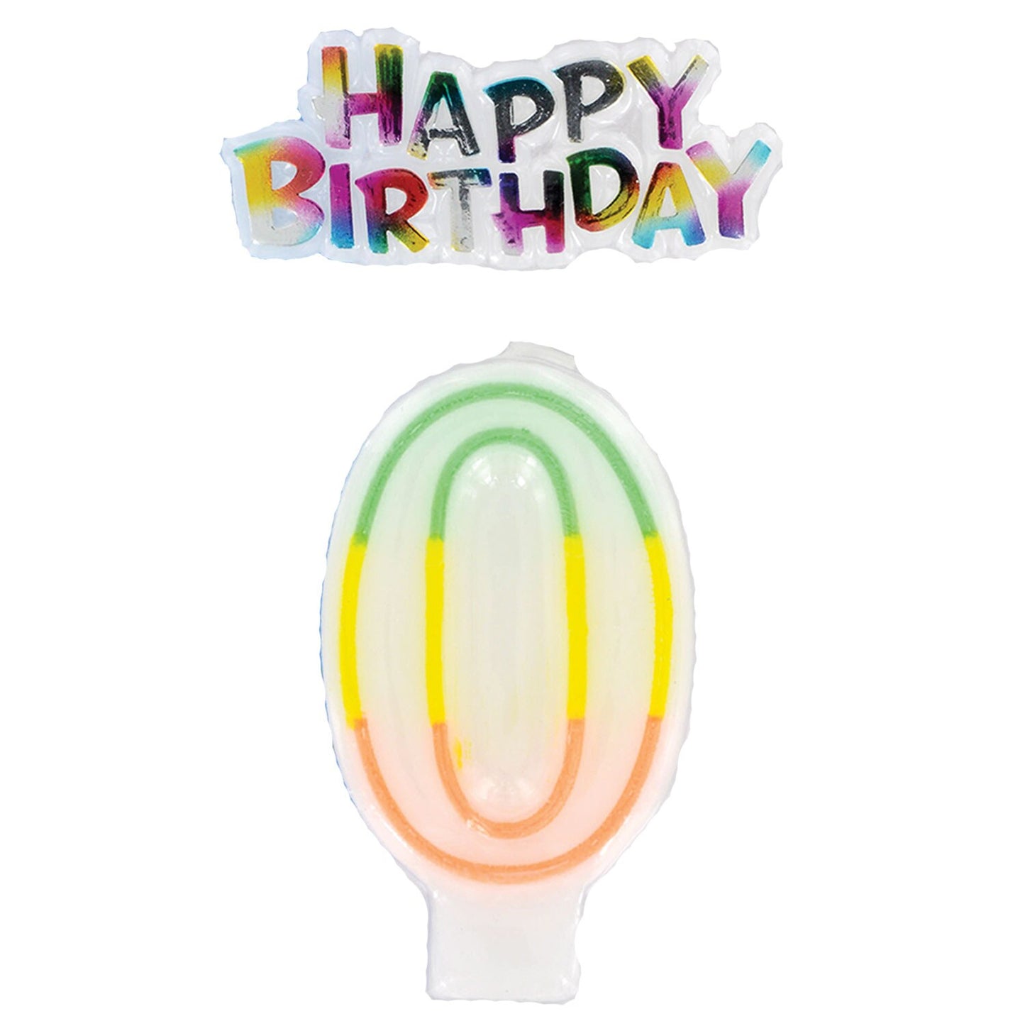 Number "0" Birthday Candles with Cake Decor, 2-pc. Sets (Pack of 12)