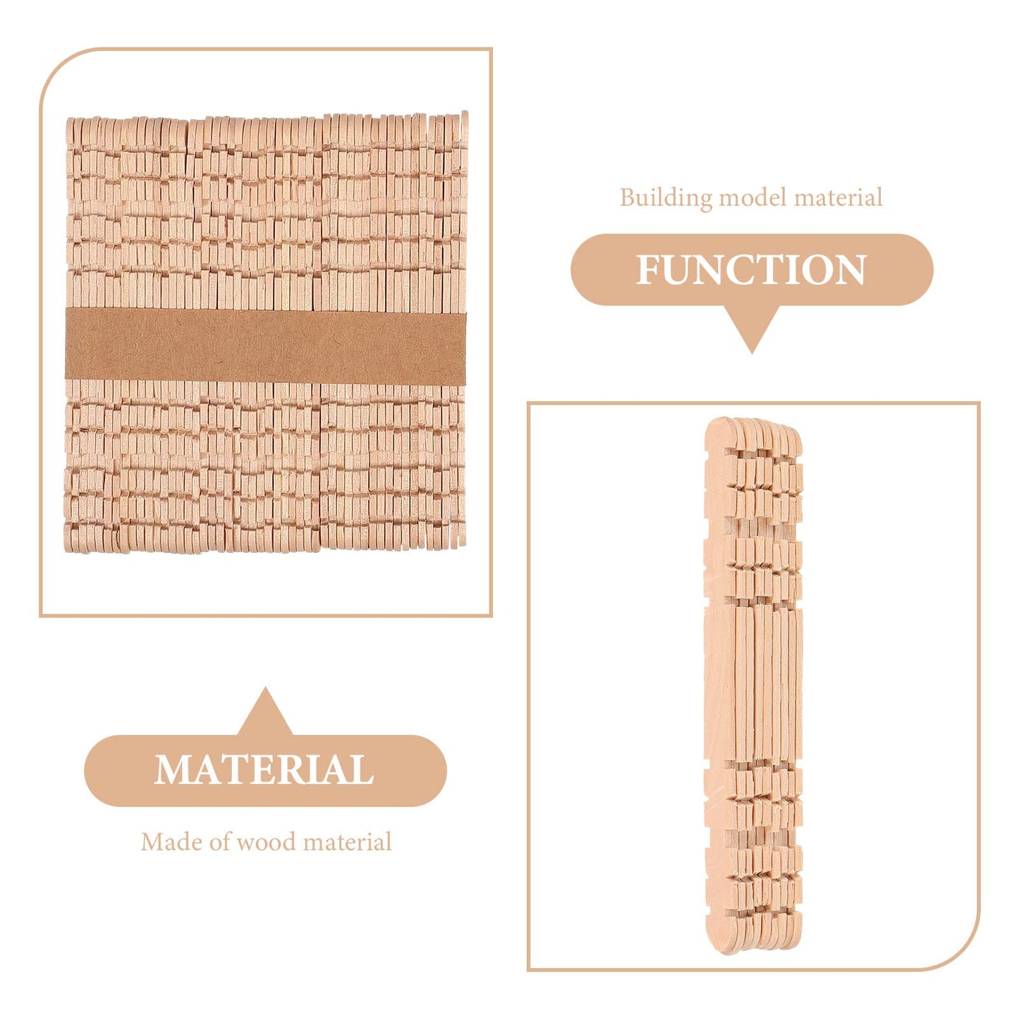 Natural Wood Craft Sticks 200 Pack Jumbo 11.4x1x0.02cm
