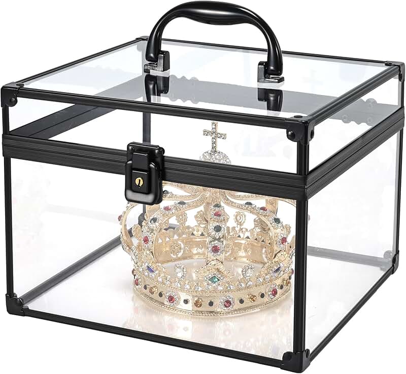 Large Clear Crown Makeup and Toiletry Organizer