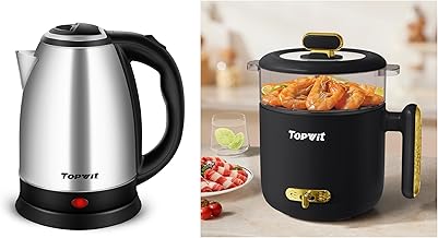 2L Stainless Steel Electric Kettle and 1.8L Electric Pot with Steamer