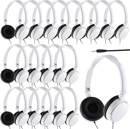 18 Pack Classroom Wired Headphones for Kids