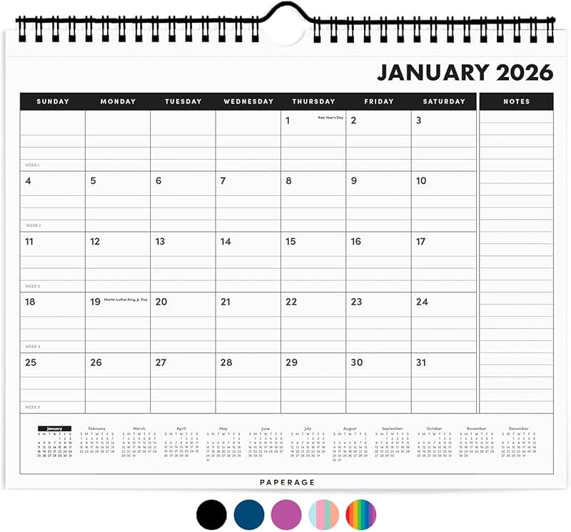 2026 Calendar, 12 Months, Small Wall and Desk Calendar