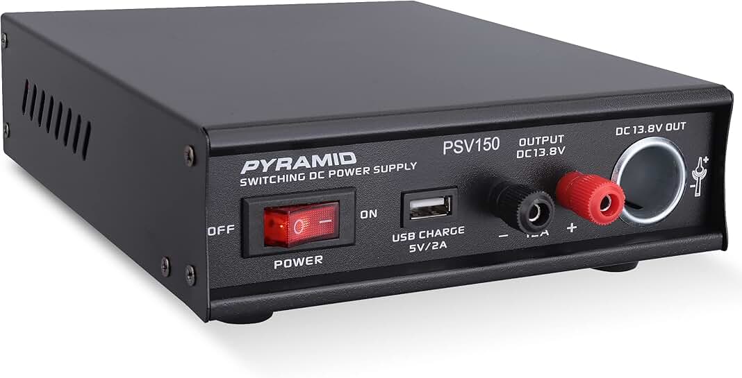 Compact 12A Variable Linear Power Supply with USB and Cigarette Lighter