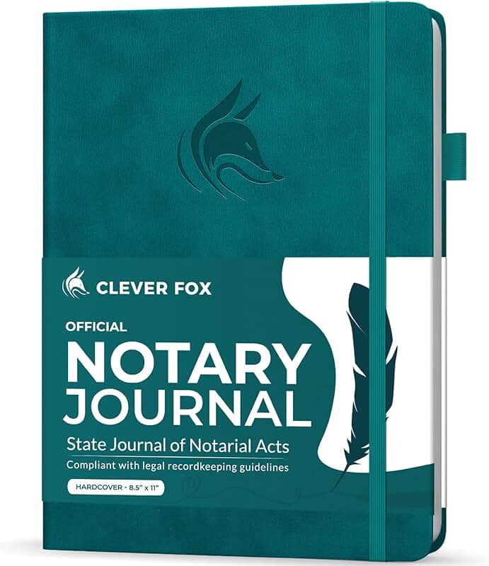 Notary Journal Log Book, 612 Entries, Hardcover, 8.5x11"