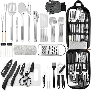 34-Piece Portable Camping Kitchen Utensil Set