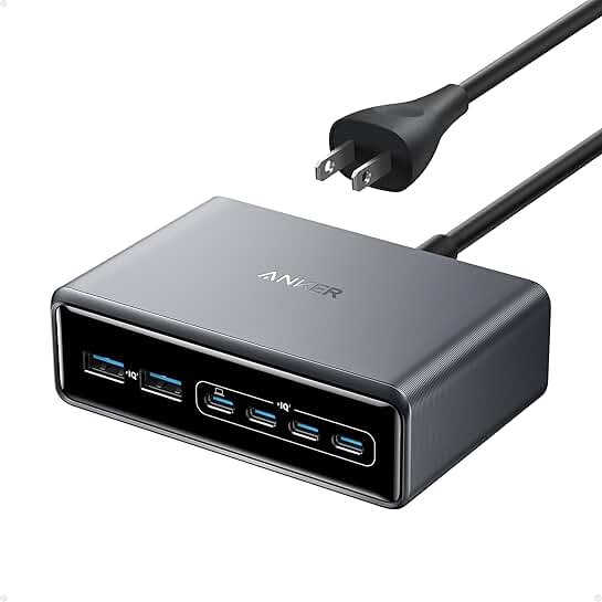 200W 6-Port GaN Desktop Charger with USB-C PD