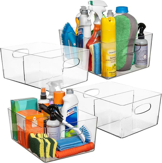 Clear Storage Bins for Kitchen and Home Organization