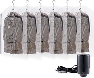 Six Vacuum Storage Bags with Electric Pump for Clothing