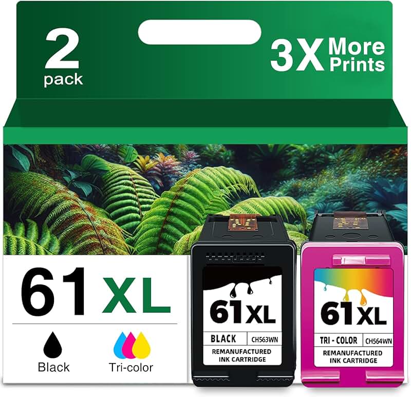 Black and Color Ink Cartridge Set for Printer