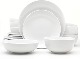 White 16-Piece Porcelain Dinnerware Set for Four