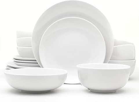White 16-Piece Porcelain Dinnerware Set for Four