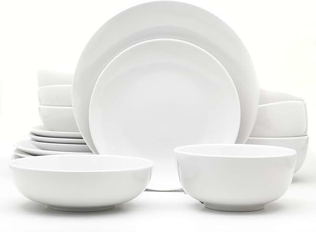 White 16-Piece Porcelain Dinnerware Set for Four