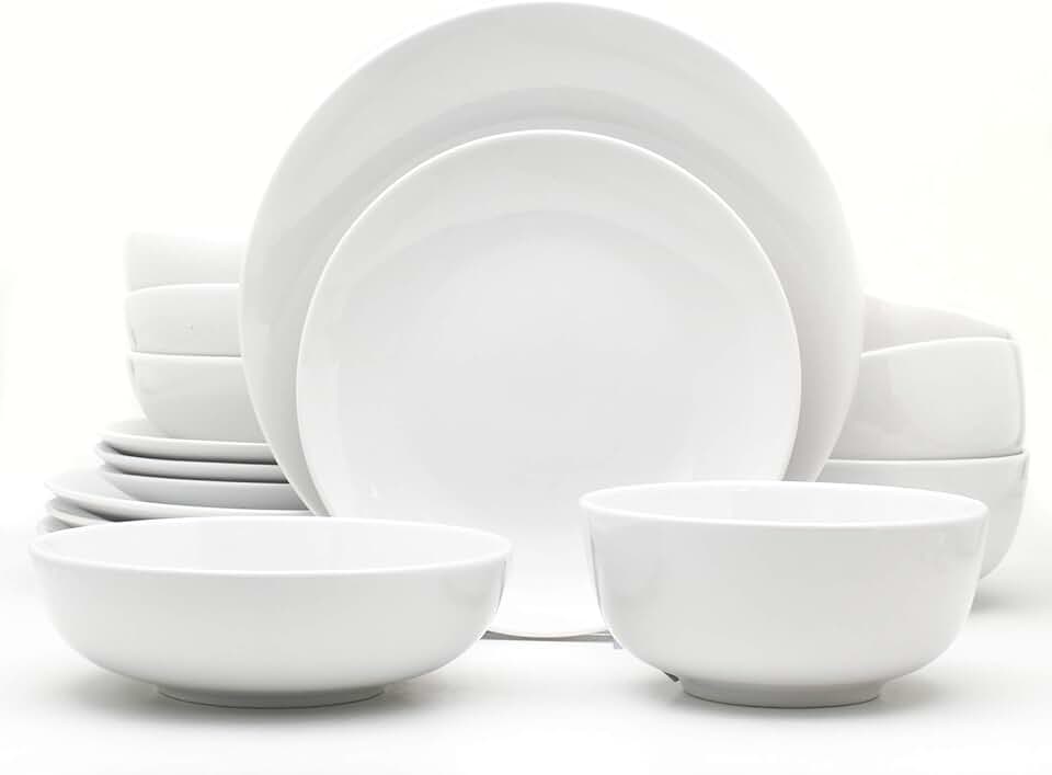 White 16-Piece Porcelain Dinnerware Set for Four