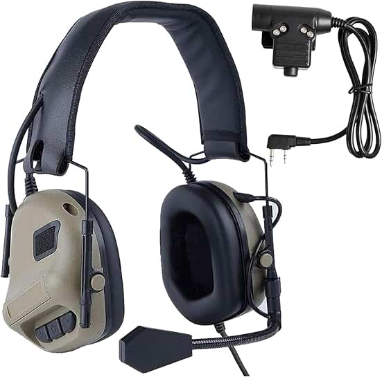 Tactical Headset with Microphone for Walkie Talkie
