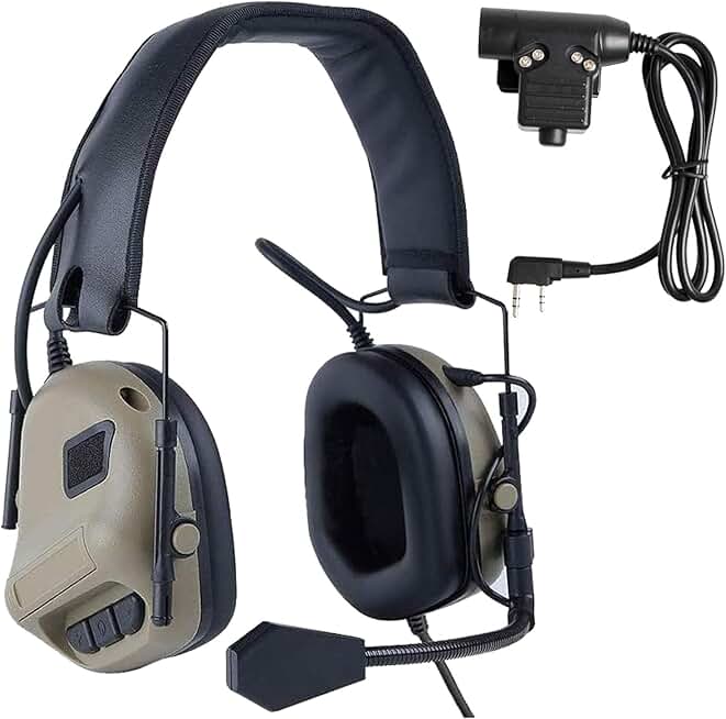 Tactical Headset with Microphone for Walkie Talkie