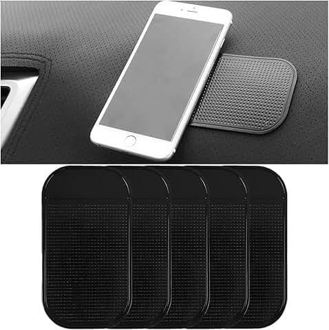 Set of five non-slip dashboard mats for vehicles