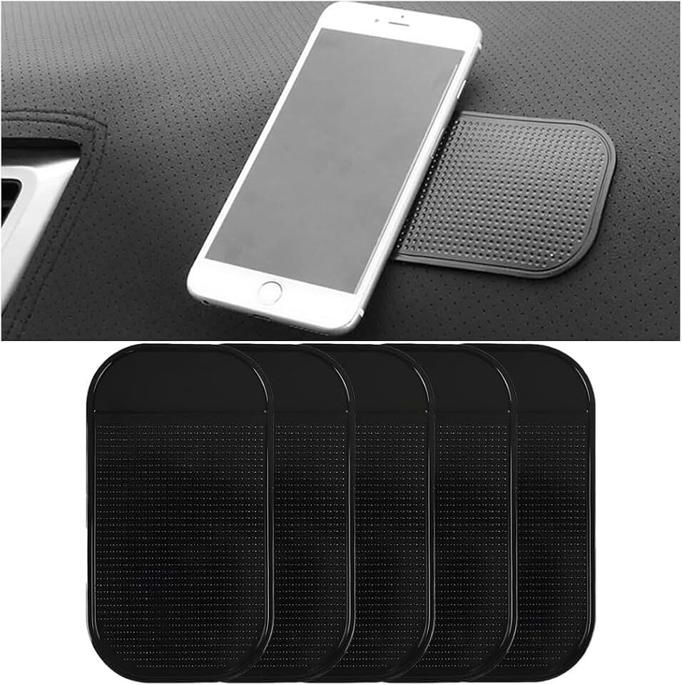 Set of five non-slip dashboard mats for vehicles