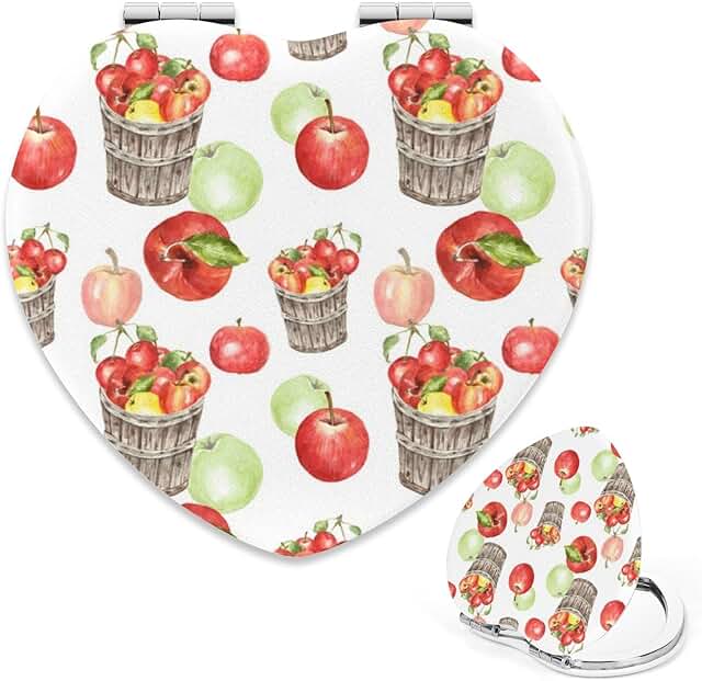 Fall Fruits Heart-Shaped Compact Mirror for Women