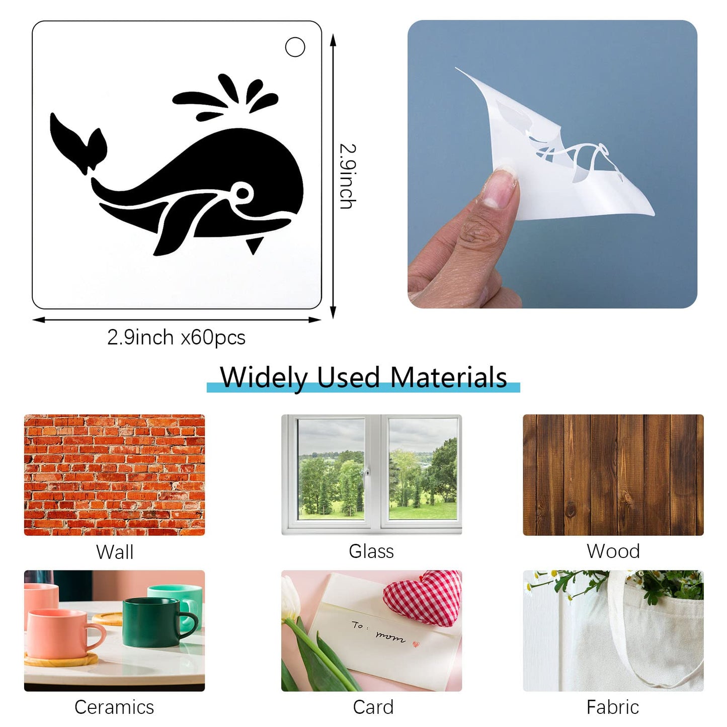 60-Piece Marine Animal Reusable Painting Kit for Kids